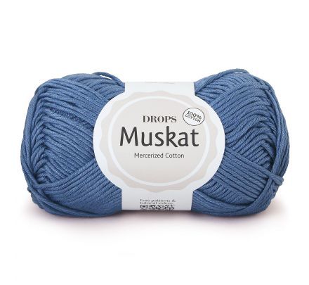 DROPS Muskat Uni Colour - 36 denimblauw - Katoen Garen