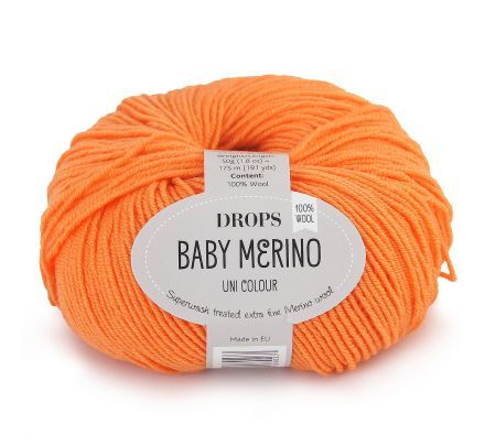 DROPS Baby Merino Uni Colour - 36 elektrisch oranje - Wol & Garen