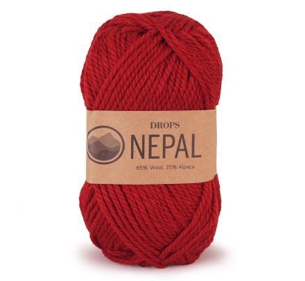 DROPS Nepal Uni Colour - 3608 granaatappel rood - Wol & Garen - GD0049