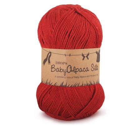 DROPS BabyAlpaca Silk Uni Colour - 3609 rood - Wol & Garen