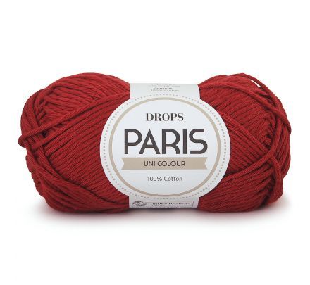 DROPS Paris Uni Colour - 37 wijnrood / roestrood - Katoen Garen