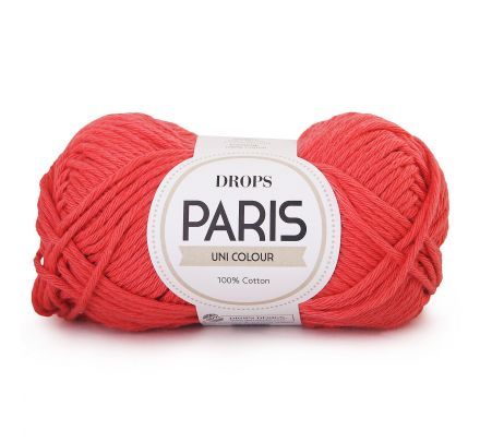 DROPS Paris Uni Colour - 38 framboos / koraal - Katoen Garen