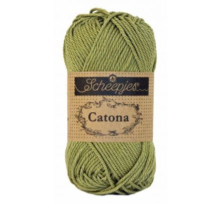 Scheepjes Catona 50 gram - 395 willow / olijfgroen - Katoen Garen