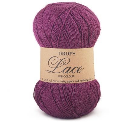 DROPS Lace Uni Colour - 4400 paars - Alpaca/Zijde Garen