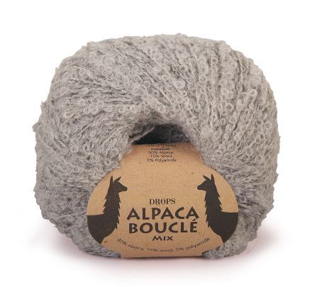 DROPS Alpaca Bouclé Mix - 5110 lichtgrijs - Wol & Garen