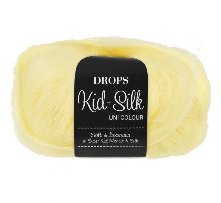 Drops Kid-Silk 52 limonade / lichtgeel (Uni Colour) - Mohairwol Garen