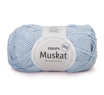 DROPS Muskat Uni Colour - 60 lichtblauw - Katoen Garen