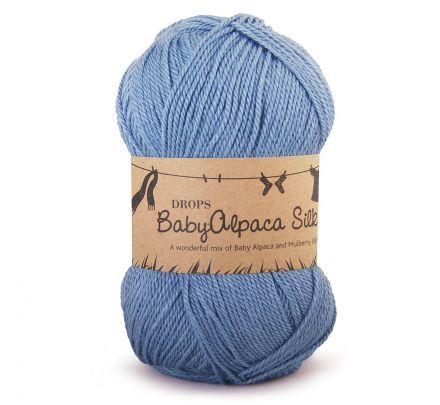 DROPS BabyAlpaca Silk Uni Colour - 6235 grijsblauw - Wol & Garen