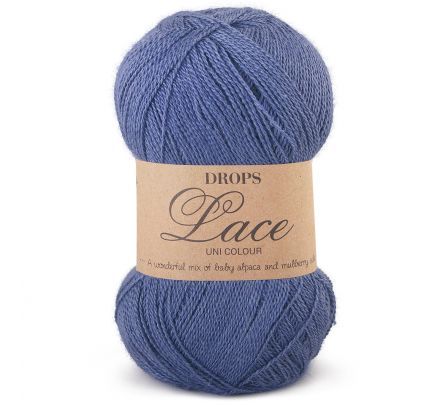 DROPS Lace Uni Colour - 6790 koningsblauw - Alpaca/Zijde Garen