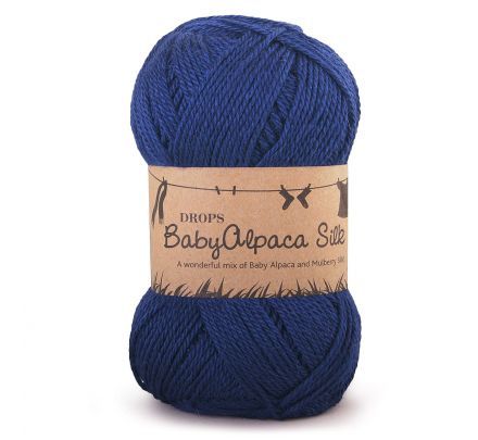 DROPS BabyAlpaca Silk Uni Colour - 6935 marineblauw - Wol & Garen
