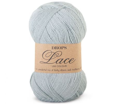 DROPS Lace Uni Colour - 7120 lichtgrijs/groen - Alpaca/Zijde Garen