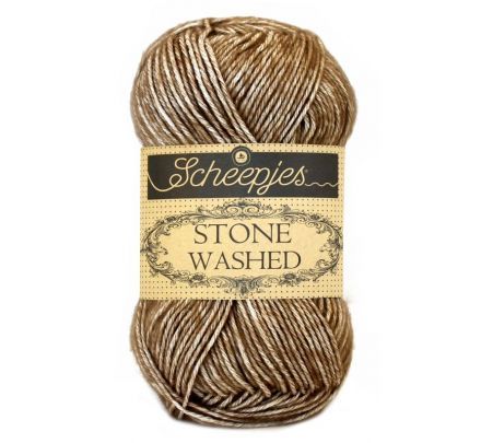 Scheepjeswol Stone Washed - 804 Boulder Opal / donkerbruin - Katoen Garen