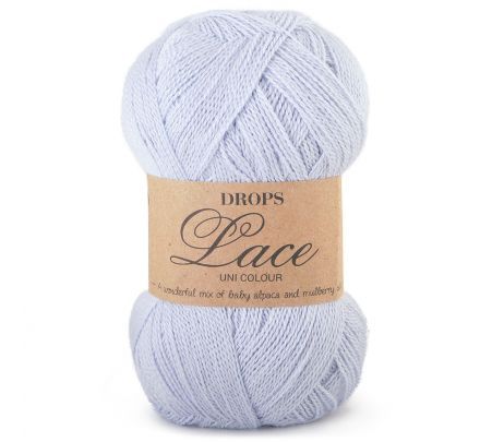 DROPS Lace Uni Colour - 8105 ijsblauw - Alpaca/Zijde Garen