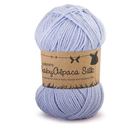 DROPS BabyAlpaca Silk Uni Colour - 8112 ijsblauw - Wol & Garen