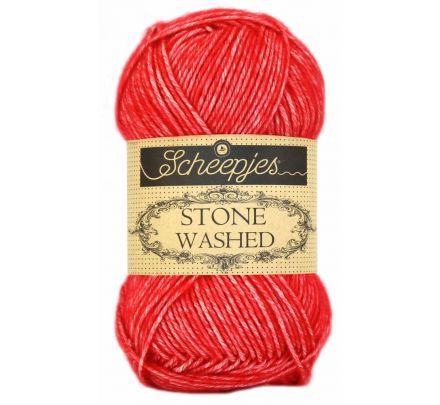 Scheepjeswol Stone Washed - 823 Carnelian / rood - Katoen Garen
