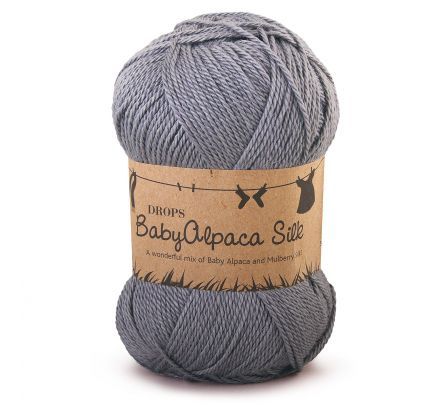 DROPS BabyAlpaca Silk Uni Colour - 8465 grijs - Wol & Garen