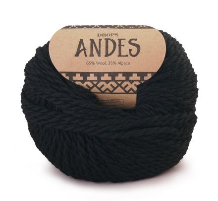 DROPS Andes Uni Colour - 8903 zwart - Wol & Garen