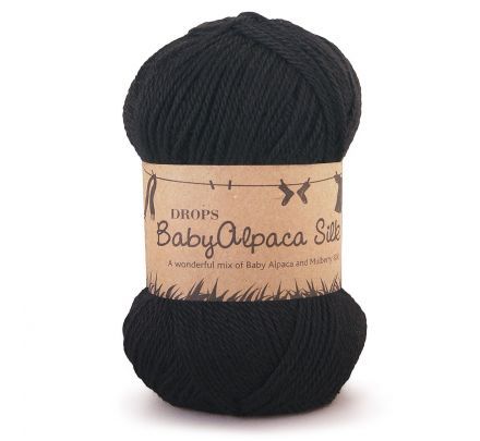 DROPS BabyAlpaca Silk Uni Colour - 8903 zwart - Wol & Garen