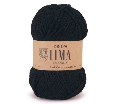 DROPS Lima Uni Colour - 8903 zwart - Wol & Garen