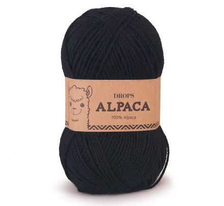 DROPS Alpaca Uni Colour - 8903 zwart - Wol & Garen