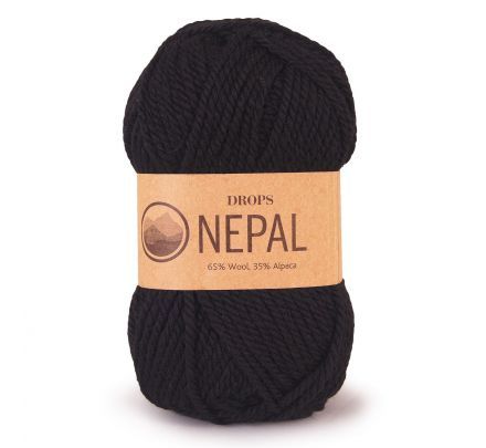DROPS Nepal Uni Colour - 8903 zwart - Wol & Breigaren - GD0049