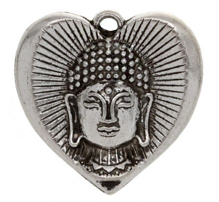 Bedeltje Buddha Love - Antiek Zilver Bedels