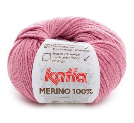 Katia Merino 100% - 37 donkerroze / bleekrood - Wol Garen