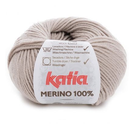 Katia Merino 100% - 40 zandbeige / steengrijs - Wol Garen