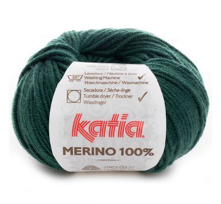 Katia Merino 100% - 48 donkergroen / flessengroen - Wol Garen