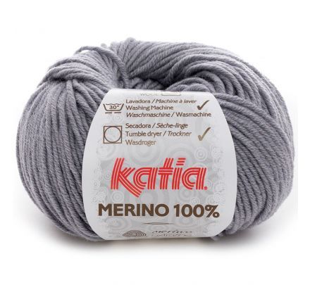 Katia Merino 100% - 504 grijs medium - Merinowol Garen