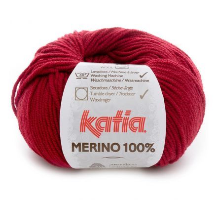 Katia Merino 100% - 52 wijnrood - Merinowol Garen