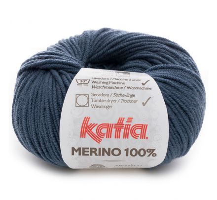 Katia Merino 100% - 53 nachtblauw / grijsblauw - Wol Garen