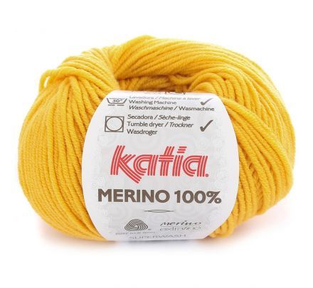 Katia Merino 100% - 63 mosterdgeel / oker - Wol Garen