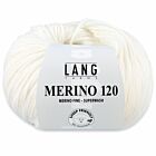 Lang Yarns Merino 120 - 01 wit - Merinowol Garen