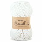 DROPS Bomull-Lin Uni Colour - 01 wit - Katoen/Linnen Garen