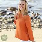 Patroon Gebreide Trui Met Raglan "Orange Dream" - Drops Design