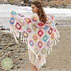 Patroon Gehaakte Omslagdoek met Franjes "Sunburst" - Drops Design