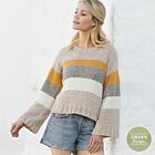 Patroon Gebreide Trui met strepen en wijde mouwen - Drops Design