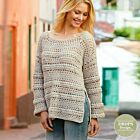 Patroon Gehaakte Trui "Algarve" met kabels en kantpatroon - Drops Design