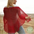 Patroon Gebreide Omslagdoek "Rosita" met Kantpatroon - Drops Design