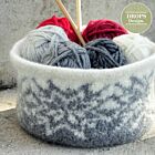 Patroon Gebreide Mand "Ice Basket" - Drops Design