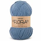 DROPS Flora Uni Colour - 13 denimblauw - Wol Garen