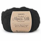 DROPS Brushed Alpaca Silk Uni Colour - 16 zwart - Wol Garen