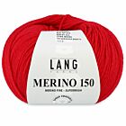 Lang Yarns Merino 150 - 160 felrood - Merinowol Garen