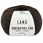 Lang Yarns Merino 150 - 168 donkerbruin mix - Merinowol Garen