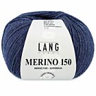 Lang Yarns Merino 150 - 234 denimblauw mix - Merinowol Garen