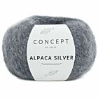 Katia Concept Alpaca Silver - 256 donkergrijs met zilver - Glans Garen