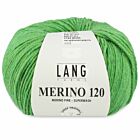 Lang Yarns Merino 120 - 317 briljantgroen mix - Merinowol Garen