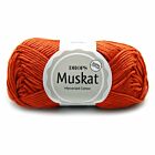 DROPS Muskat Uni Colour - 49 donkeroranje - Katoen Garen
