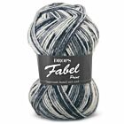 DROPS Fabel Print - 905 zout &amp; peper - Wol Garen
